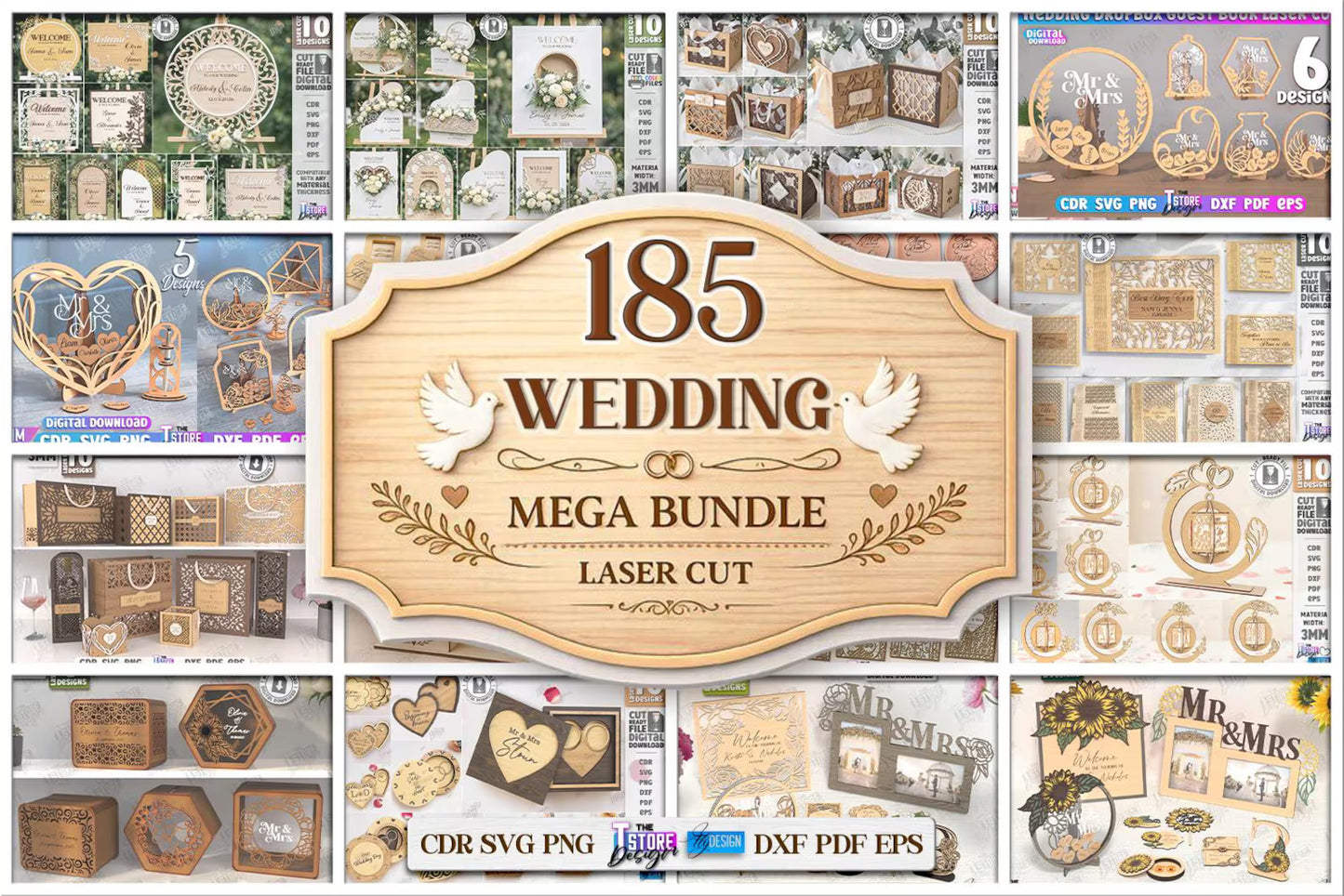 Cut Hive Wedding Laser Cut & Engraving Bundle - 200 Designs