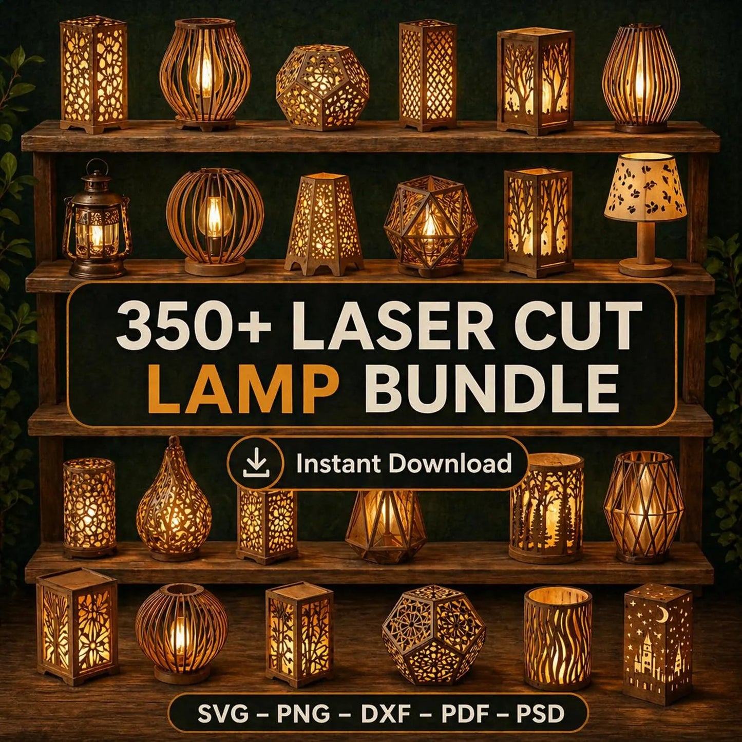 Cut Hive Illumination Bundle - 350 Laser Cut Lamp Designs - Cut Hive