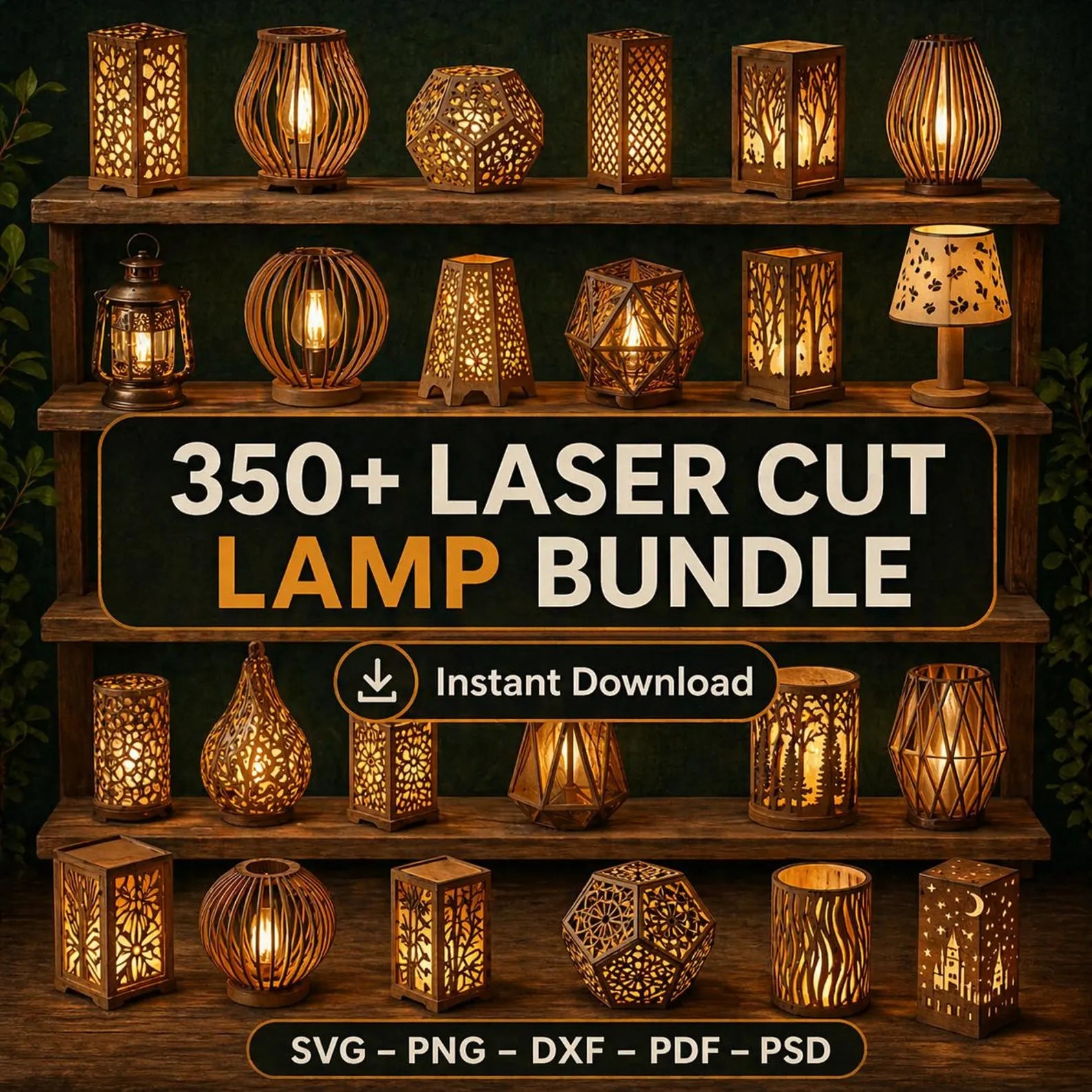 Cut Hive Illumination Bundle - 350 Laser Cut Lamp Designs - Cut Hive