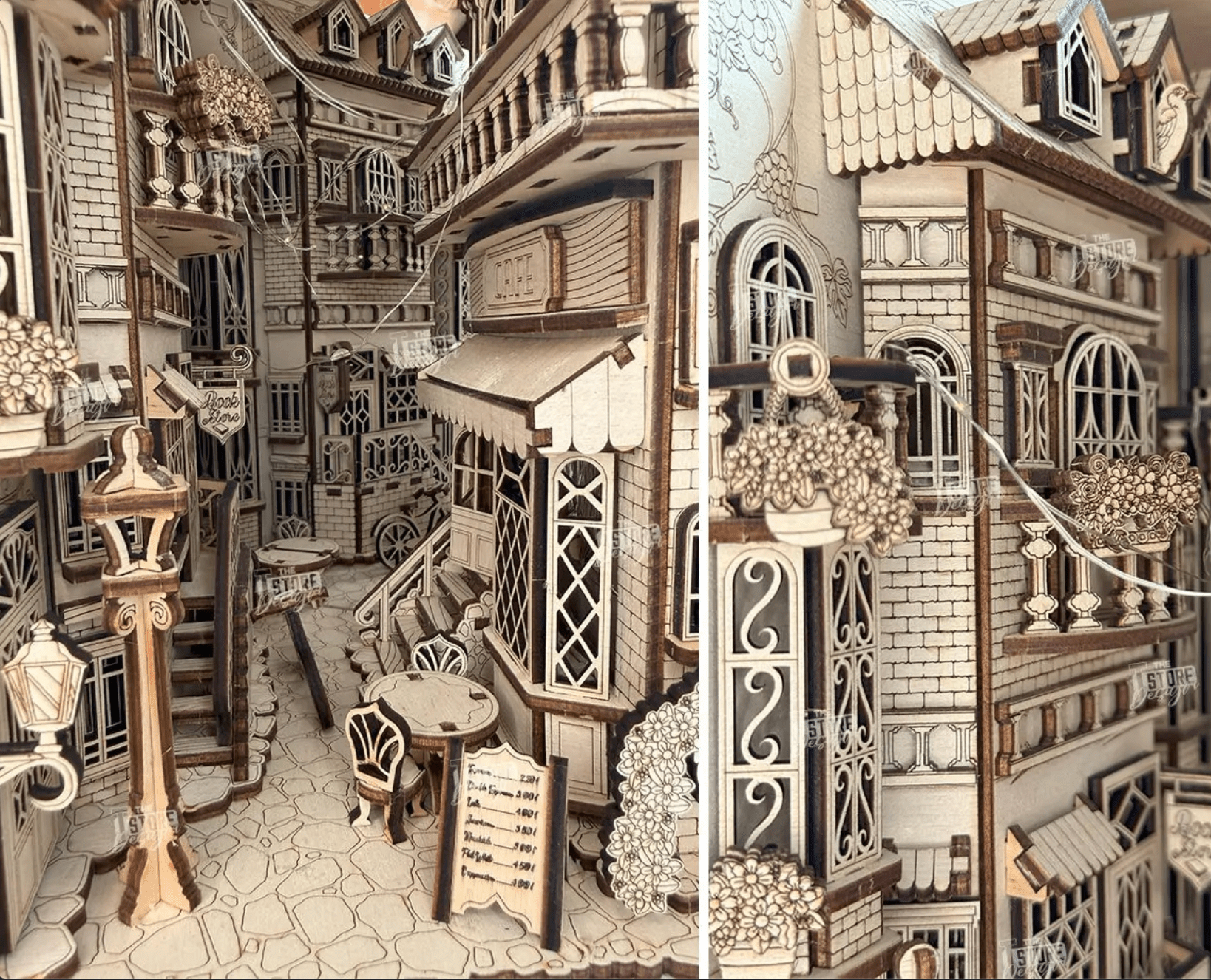 Cut Hive Masterpiece Series - 3D Book Nook European Alley Laser Cut Design - Cut Hive
