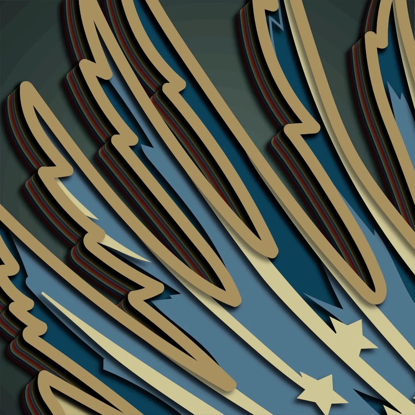 Cut Hive Masterpiece Series - 3D USA Flag Pattern Eagle Patriotic Multi - Layer Laser Cut Design - Cut Hive