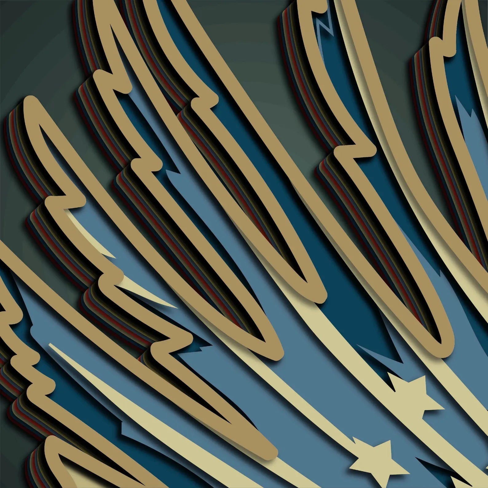 Cut Hive Masterpiece Series - 3D USA Flag Pattern Eagle Patriotic Multi - Layer Laser Cut Design - Cut Hive