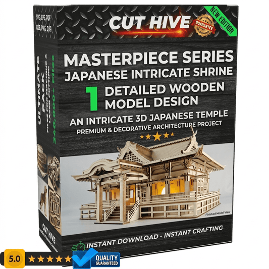 Cut Hive Masterpiece Series - Japanese Intricate Shrine 3D Model Laser Cut Design - Cut Hive