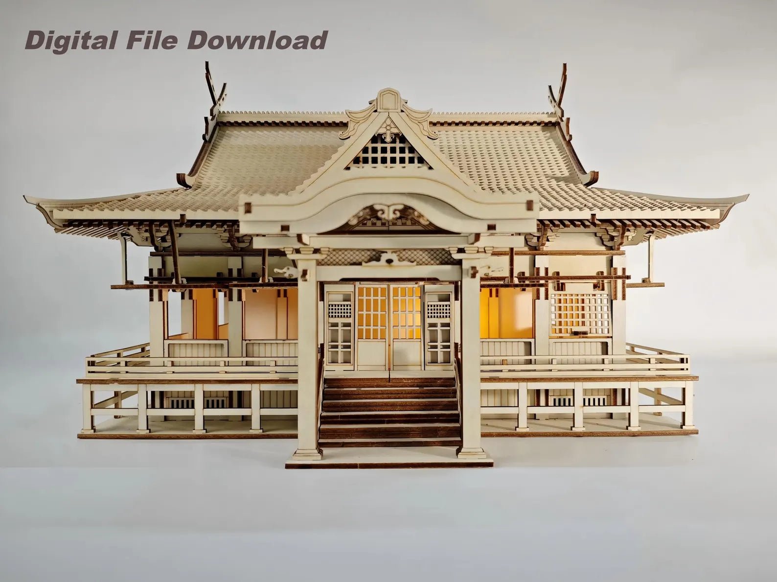 Cut Hive Masterpiece Series - Japanese Intricate Shrine 3D Model Laser Cut Design - Cut Hive
