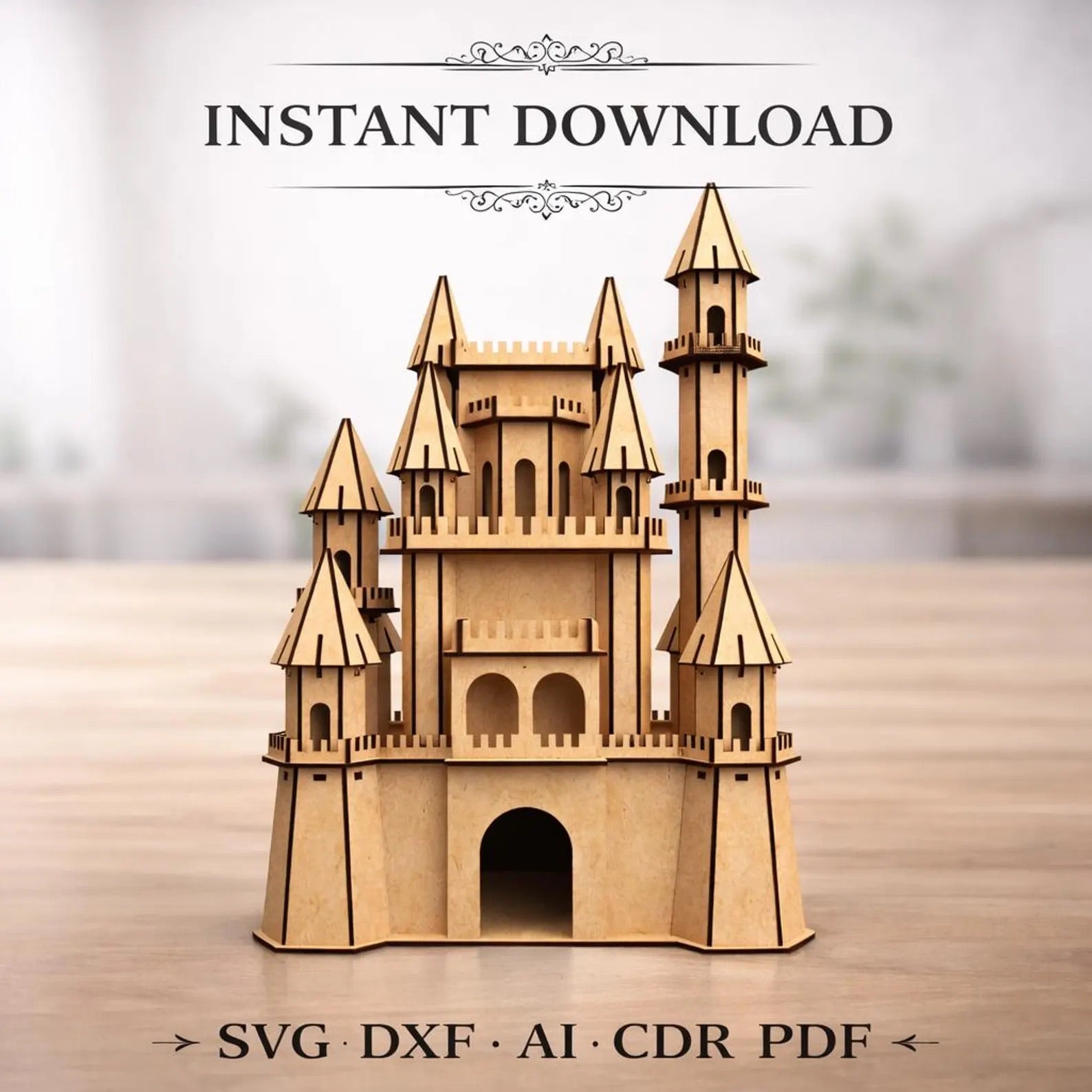 Cut Hive Masterpieces - 4 Landmarks Laser Cut 3D Bundle (Eiffel Tower, Sydney Opera, Disney Castle, Saint Basil’s) - Cut Hive