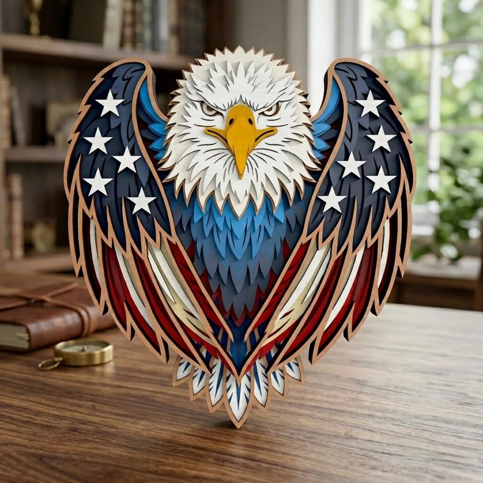 Cut Hive Masterpieces - American Eagle Patriotic Layered Eagle Laser Cut Design - Cut Hive