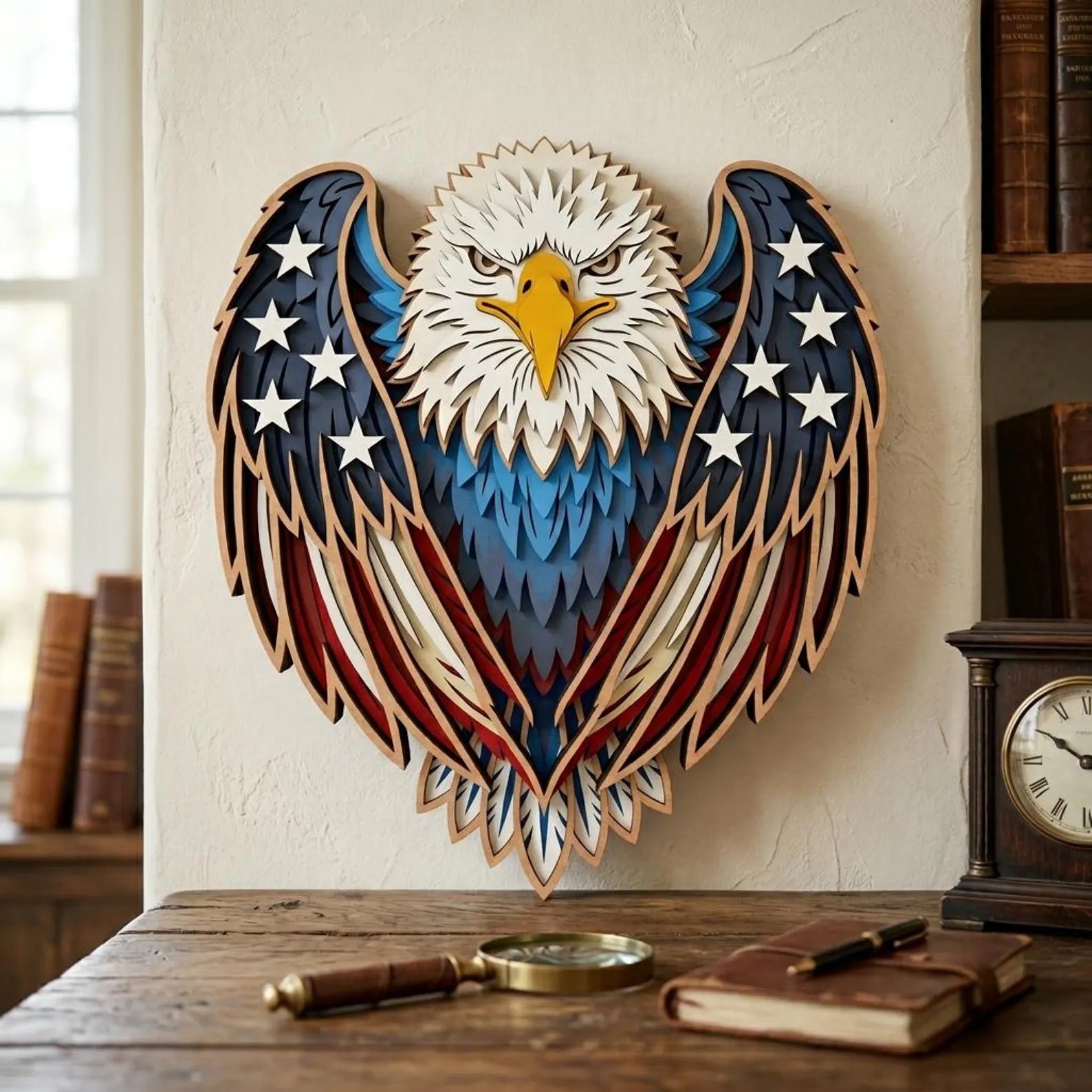 Cut Hive Masterpieces - American Eagle Patriotic Layered Eagle Laser Cut Design - Cut Hive