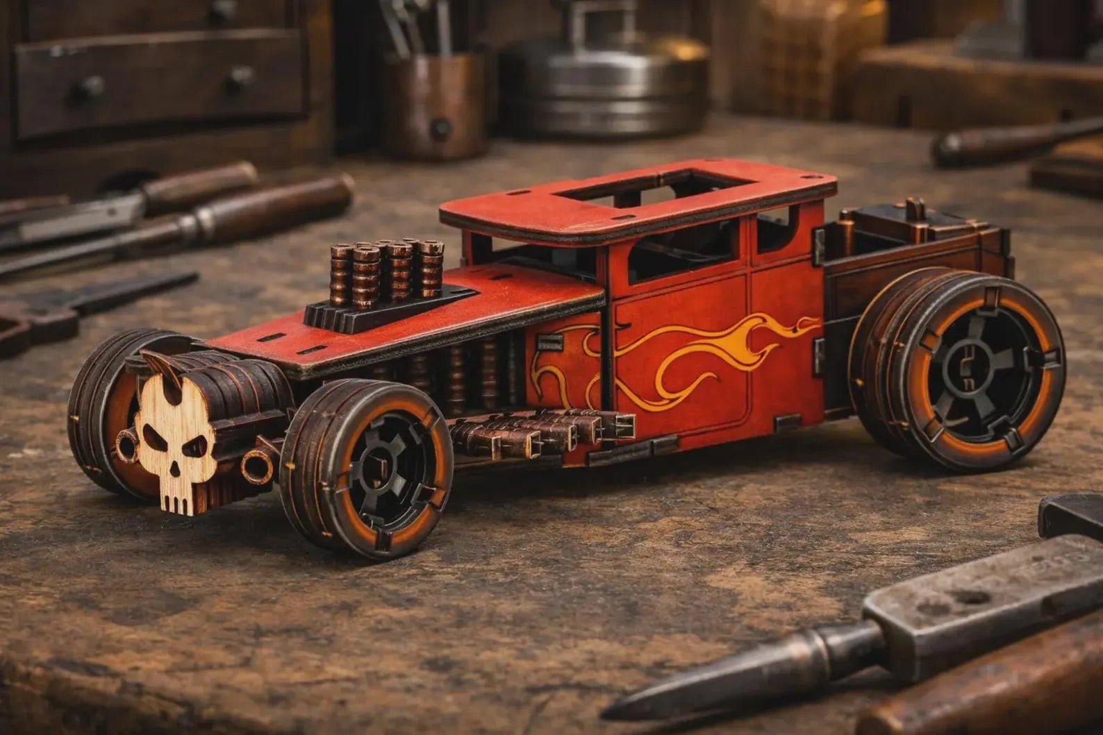 Cut Hive Masterpieces - Hot Stuff Wooden Car Bundle (Hot Rod, Mustang & Bone Shaker) - Cut Hive