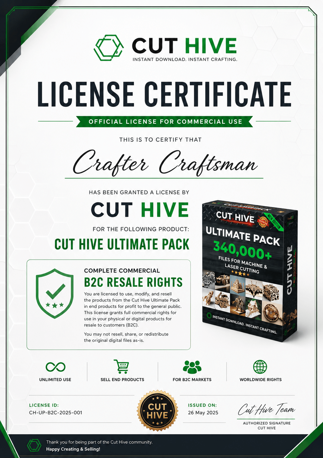 Cut Hive Resale License - Cut Hive