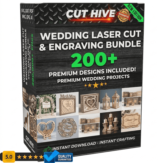 Cut Hive Wedding Laser Cut & Engraving Bundle - 200 Designs - Cut Hive