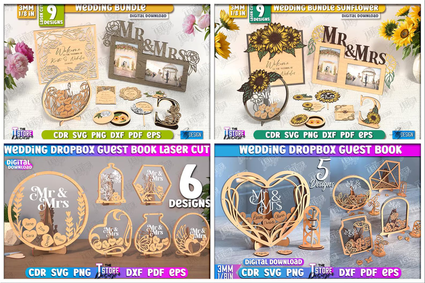 Cut Hive Wedding Laser Cut & Engraving Bundle - 200 Designs