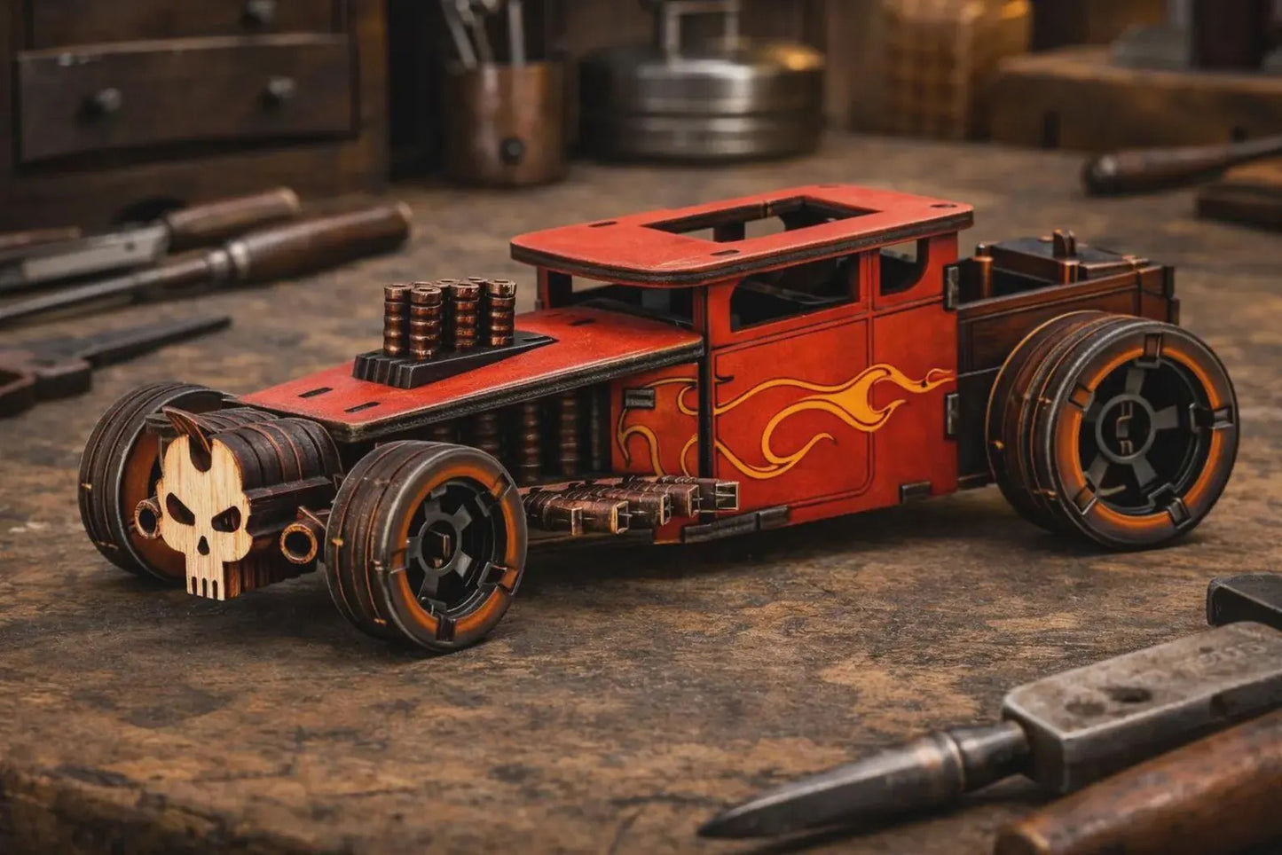 Cut Hive Masterpieces - Hot Stuff Wooden Car Bundle (Hot Rod, Mustang & Bone Shaker)