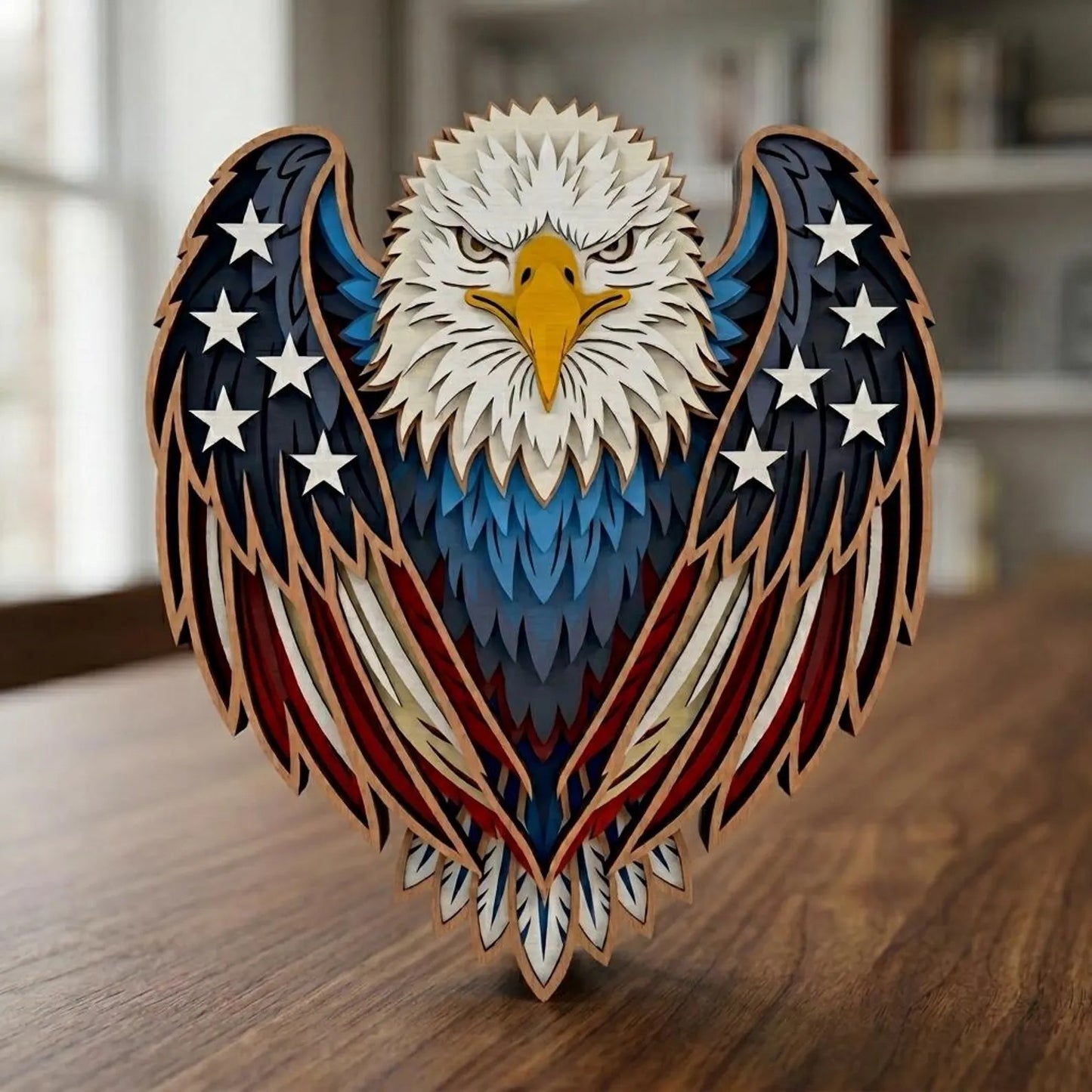 Cut Hive Masterpieces - American Eagle Patriotic Layered Eagle Laser Cut Design