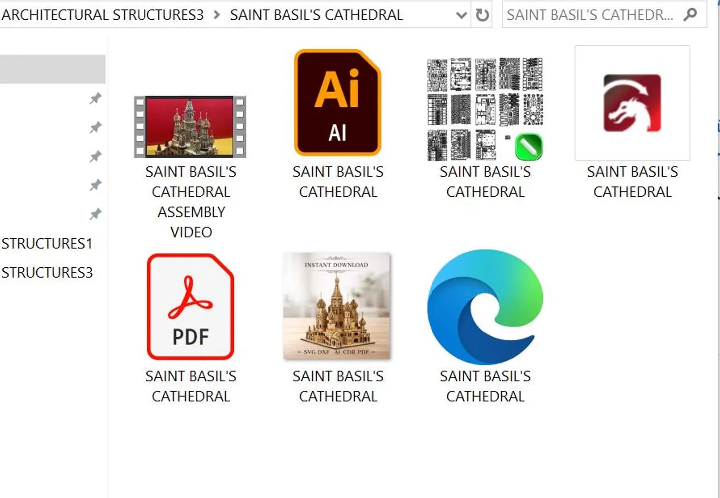 Cut Hive Masterpieces - 4 Landmarks Laser Cut 3D Bundle (Eiffel Tower, Sydney Opera, Disney Castle, Saint Basil’s)