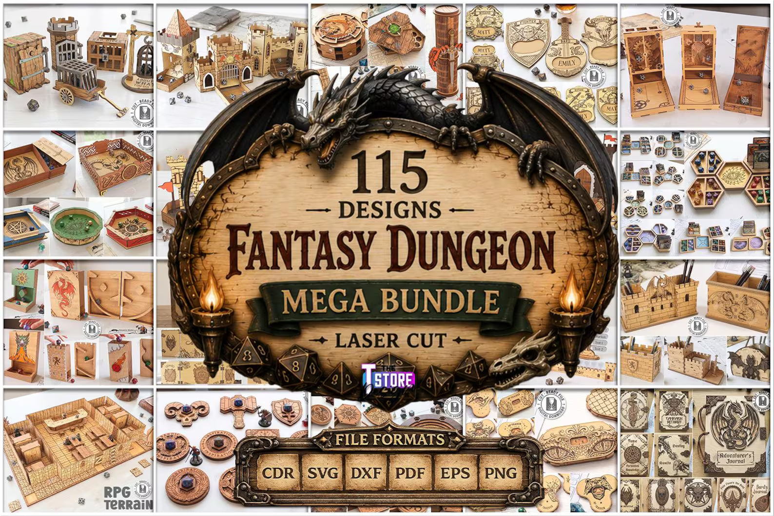 Cut Hive Fantasy Dungeon Laser Cut Bundle - 120 Designs