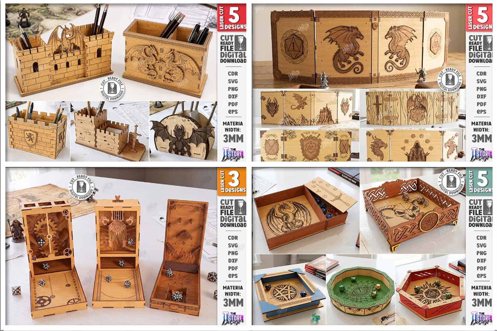 Cut Hive Fantasy Dungeon Laser Cut Bundle - 120 Designs
