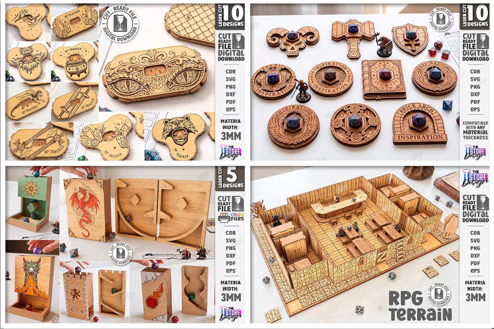 Cut Hive Fantasy Dungeon Laser Cut Bundle - 120 Designs