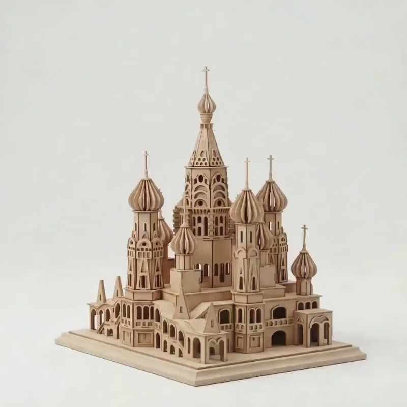 Cut Hive Masterpieces - 4 Landmarks Laser Cut 3D Bundle (Eiffel Tower, Sydney Opera, Disney Castle, Saint Basil’s)